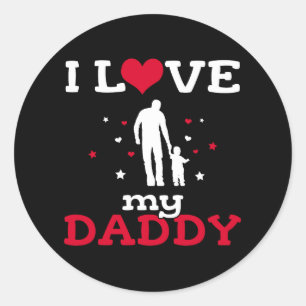 Sticker Rond Amour de cadeau/papa Gift/I de papa ma