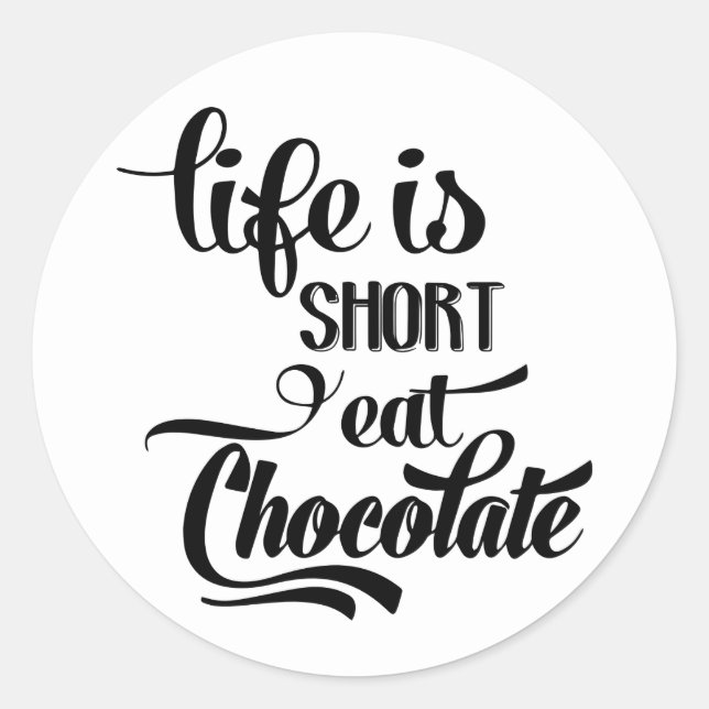 Sticker Rond Amour de Chocolat Addict Mariage Fête au Chocolat  (Devant)