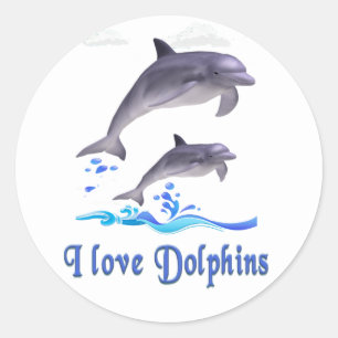 Sticker Rond Amour de dauphin