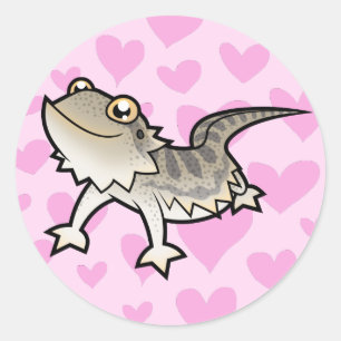 Sticker Rond Amour de Dragon Barbu / Dragon de Rankin