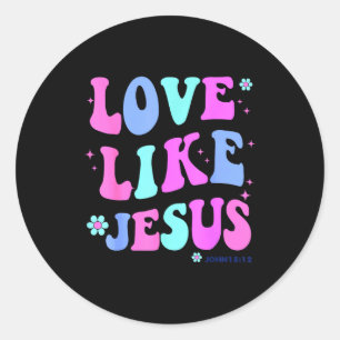 Sticker Rond Amour de fille comme Jésus Mignonnes adolescentes 