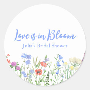 Sticker Rond Amour de Fleur Sauvage en Fleur Fête de Mariage 