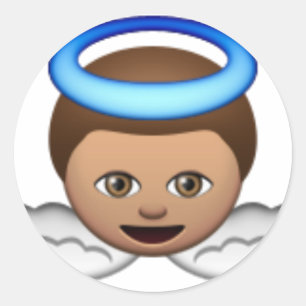 Sticker Rond amour de halo d'emoji d'ange de bébé