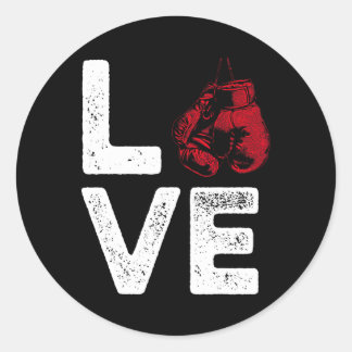 Sticker Rond Amour de kickboxing Entraînement de kick boxing 
