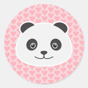 Sticker Rond Amour de panda