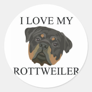 Sticker Rond Amour de ROTTWEILER !