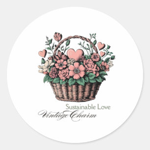 Sticker Rond Amour durable, charme Vintage