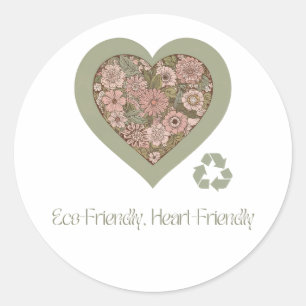 Sticker Rond Amour Éco et Coeur