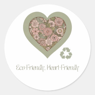 Sticker Rond Amour Éco et Coeur