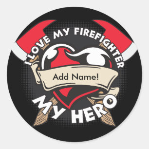 Sticker Rond Amour fait sur commande mon sapeur-pompier