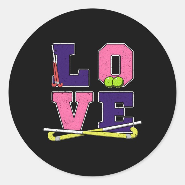 Sticker Rond Amour Field Hockey Maman (Devant)