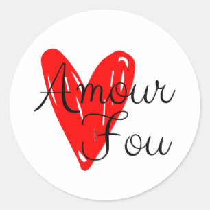 Sticker Rond Amour Fou Crazy Love