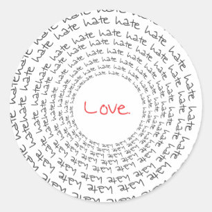 Sticker Rond Amour/haine