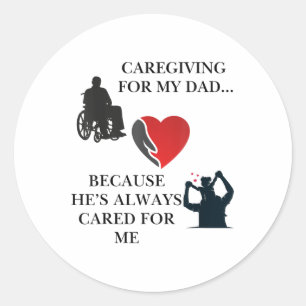 Sticker Rond Amour inclusif Aidant de carrière Appréciation Tee