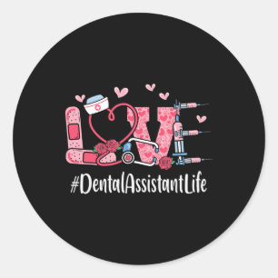 Sticker Rond Amour instantané dentaire Saint Valentin Femme Cœu