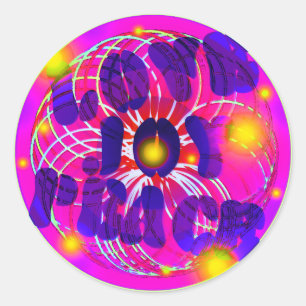 Sticker Rond Amour, Joie, Paix