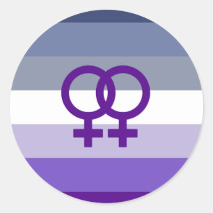Sticker Rond Amour Lesbien Butch Fierté WLW