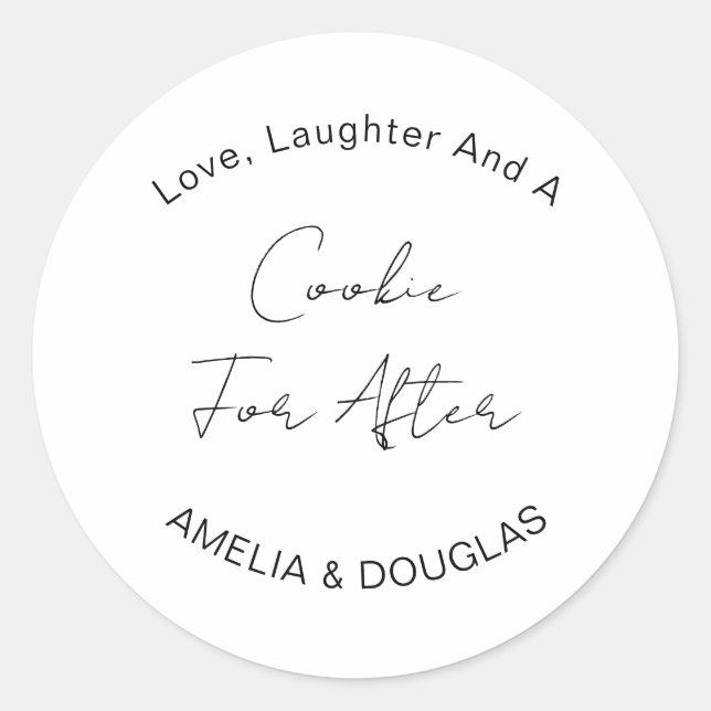 Sticker Rond Amour Moderne, Rires Et Un Biscuit Pour Après  (Devant)