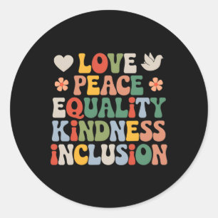 Sticker Rond Amour Paix Diversité Inclusion Égalité Histoire de