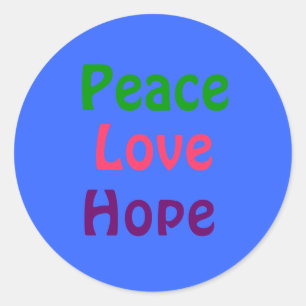Sticker Rond Amour, Paix, Espoir