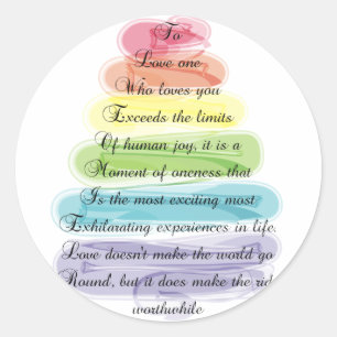 Sticker Rond "Amour" Poème Cadeaux Artsy Tree Design