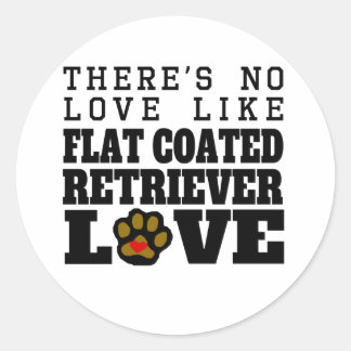 Sticker Rond Amour Retriever à revêtement plat