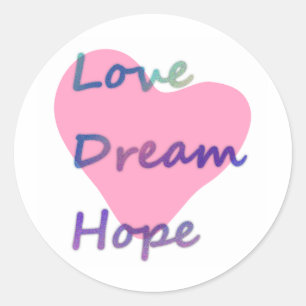 Sticker Rond Amour, rêve, coeur de l'espoir