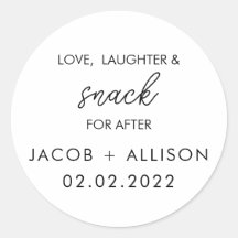 Amour rire & collation élégance mariage faveur