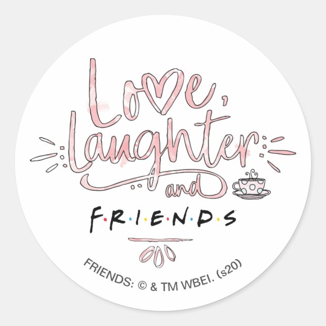 Sticker Rond Amour, rire et FRIENDSMC (Devant)