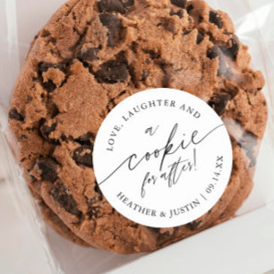 Sticker Rond Amour rire et un cookie pour après Cookie Favorise