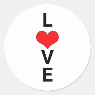 Sticker Rond Amour Rouge Cœur Mignon Saint-Valentin Blanc Perso