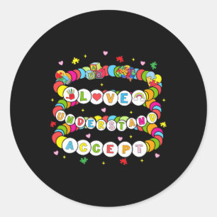 Sticker Rond Amour Sensibilisation Compréhension Autisme Accept