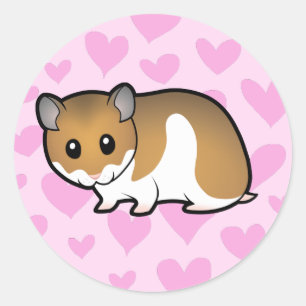 Sticker Rond Amour syrien de hamster