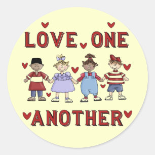 Sticker Rond Amour un d'enfants un T-shirts et des cadeaux