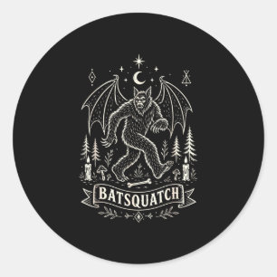 Sticker Rond Amoureux de Bigfoot sasquatch cryptide effrayant h