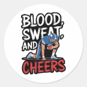 Sticker Rond Amoureux de football Touchdown Sunday Lineman