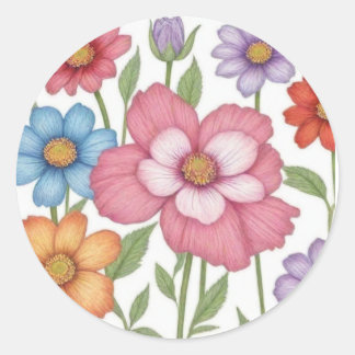 Sticker Rond Amoureux de la nature, Nature Art, fleurs
