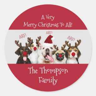 Sticker Rond Amoureux de les chiens, Nom de famille,