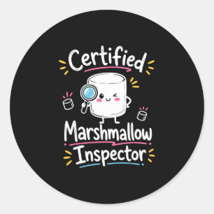 Sticker Rond Amoureux de marshmallow mignon 
