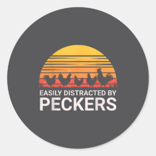 Sticker Rond Amoureux de paysans facilement distraits