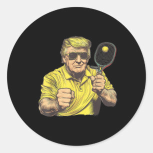 Sticker Rond Amoureux de Pickleball amusant Graphics Pickle Bal