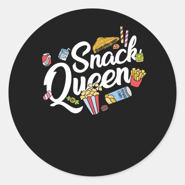 Sticker Rond Amoureux De Snack Drôle Conception Pour Femmes Fil (Devant)