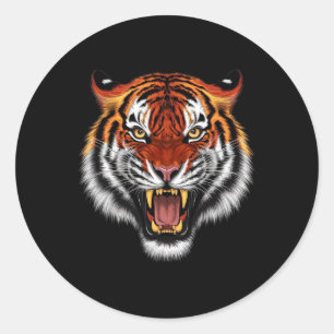Sticker Rond Amoureux des animaux réalistes du visage grinçant 