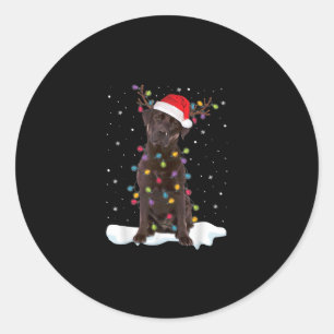 Sticker Rond Amoureux des chiens Chocolat Labrador Retriever