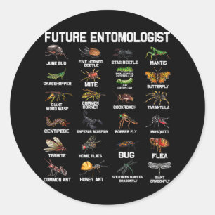 Sticker Rond Amoureux des insectes et des bugs - Entomologie am