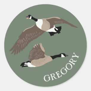 Sticker Rond Amoureux des oiseaux Illustration de bernaches du