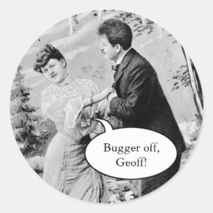Sticker Rond Amoureux vintage romantique en bateau