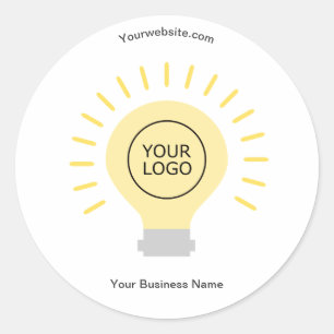 Sticker Rond Ampoule électrique Votre logo Entreprise personnal