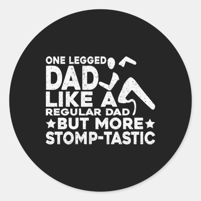 Sticker Rond Ampu Un Père Legé Plus Prothèse De Jambe Stomp-Tas (Devant)