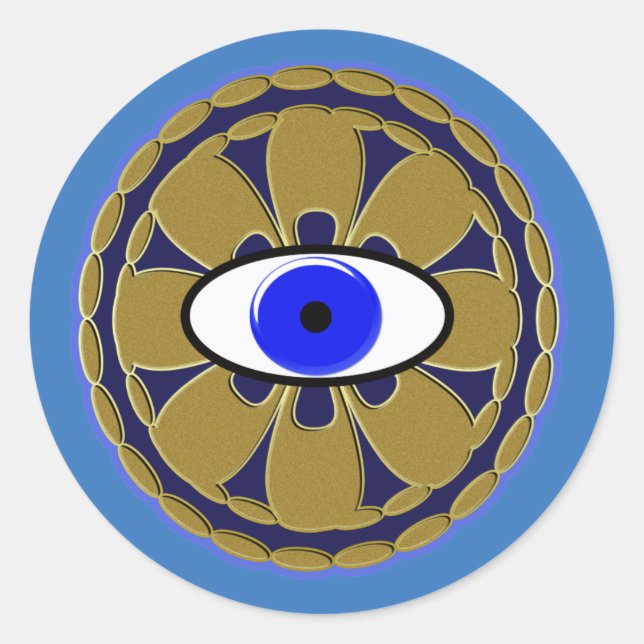 Sticker Rond amulet nazar "oeil méchant" (Devant)